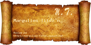 Margulies Titán névjegykártya